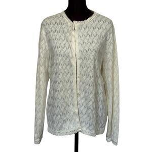 VTG Cardigan Sweater Made In Japan M/L Check Measurements Cabin Cottage Design